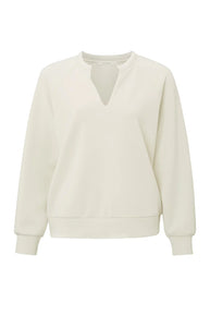 Sweatshirt with V-Neck Yaya the Brand