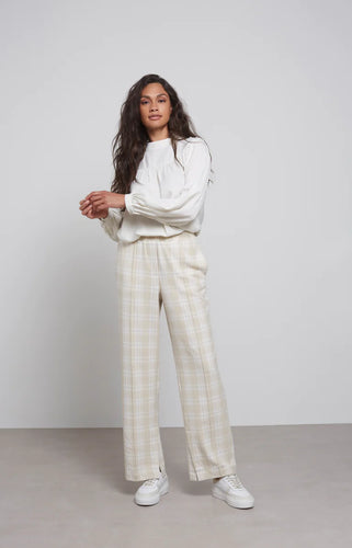 Soft wide leg check trousers Yaya the Brand
