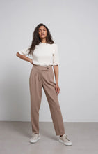 Load image into Gallery viewer, Sweater with round ruffled neck and short ruffled sleeves